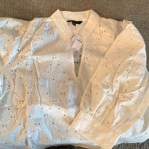 NWT Banana Republic Eyelet Blouse, white, size medium